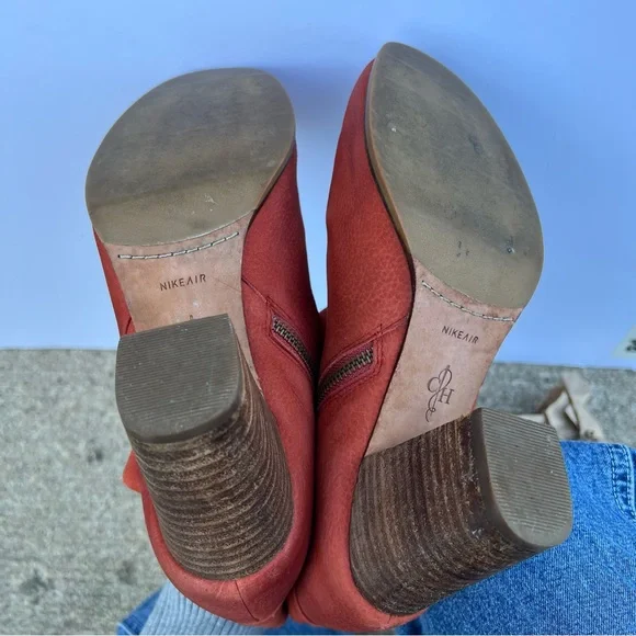 Cole Haan Nikeair Booties Women's size 8.5 Orange Heeled Ankle Boots Cassidy - Picture 6 of 8